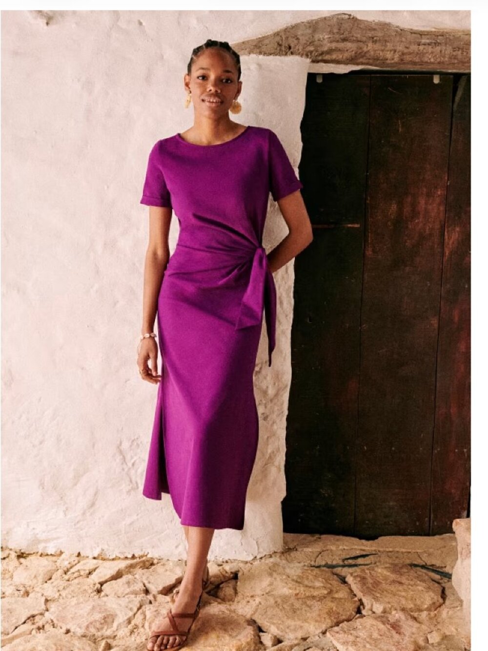 Sezane Pippa Dress, Size M, Plum Berry Pink